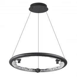 7001/44L HIGHTECH ODL25 000 Подвесной светильник черный ice crack/акрил разд. Вкл. с ПДУ IP20 LED 44W 1309Лм 3000/3800/4800K CRI > 90 CAYON