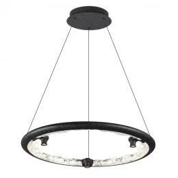 7001/44L HIGHTECH ODL25 000 Подвесной светильник черный ice crack/акрил разд. Вкл. с ПДУ IP20 LED 44W 1309Лм 3000/3800/4800K CRI > 90 CAYON