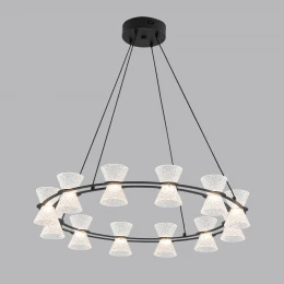 8341/42L LEDIO LN26 228 черный/прозрачный металл/акрил Люстра подвесная LED 42W 3000K 220V VINORA