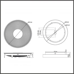 7753/18L MITRA LED SN 535 Светильник пластик/белый/черный/золотой LED 18Вт 4000K D320 IP54 QUANTUM