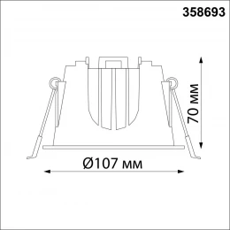 358693 SPOT NT21 462 белый/хром Светильник встраиваемый светодиодный IP20 LED 4000К 20W 100-265V KNOF