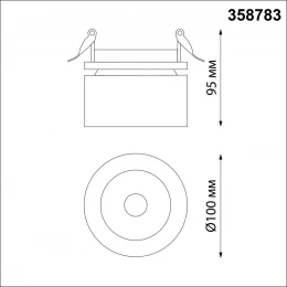 358783 SPOT NT21 458 черный Светильник встраиваемый светодиодный IP20 LED 25W 4000K 2200Лм 100-265V GRODA