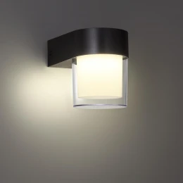 359297 STREET NT24 774 черный Светильник ландшафтный настенный IP65 LED 5W 4000K 175-265V OPAL