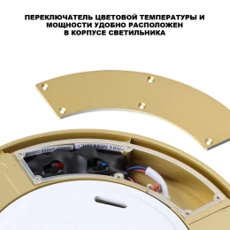 359734 STREET NT25 780 золото матовое Светильник ландшафтный с переключ. цв. температуры и мощности LED IP65 30/35/40W 180-265V 2700К\3200К\4000К OPAL