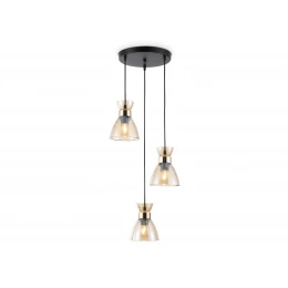 TR3405/3 BK/FGD/TI черный/золото/янтарь E27/3 max 60W D345*1000
