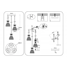 TR3402/3 FGD золото E27/3 max 60W D345*1000