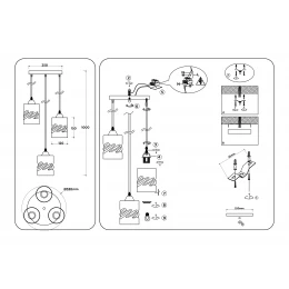 TR3410/3 BK черный E27/3 max 60W D330*1000