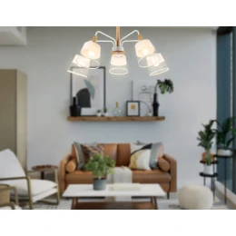 TR4738/5 WH/LW белый/светлое дерево E27/5 max 40W D760*350