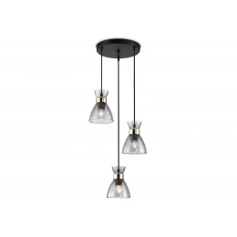 TR3408/3 BK/FGD/SM черный/золото/дымчатый E27/3 max 60W D345*1000