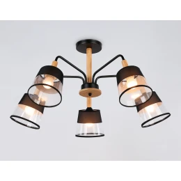 TR4741/5 BK/LW черный/светлое дерево E27/5 max 40W D760*350