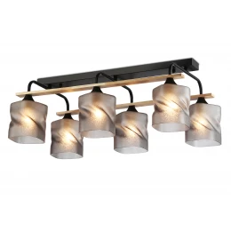 TR3033250/6 BK/WD черный/дерево E27/6 max 60W 580*340*245