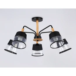 TR4741/5 BK/LW черный/светлое дерево E27/5 max 40W D760*350