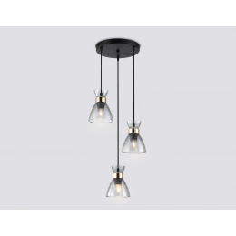 TR3408/3 BK/FGD/SM черный/золото/дымчатый E27/3 max 60W D345*1000