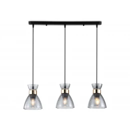 TR3407/3 BK/FGD/SM черный/золото/дымчатый E27/3 max 60W 550*135*1000