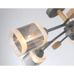 TR3033233/5 GR/LW/SM серый/светлое дерево/дымчатый E27*5 max 60W D700*180
