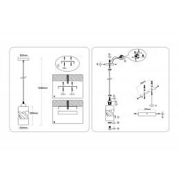 TR3411 BK черный E27 max 60W D120*1000
