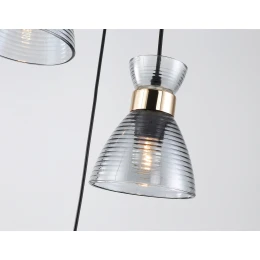 TR3408/3 BK/FGD/SM черный/золото/дымчатый E27/3 max 60W D345*1000
