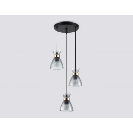 TR3408/3 BK/FGD/SM черный/золото/дымчатый E27/3 max 60W D345*1000