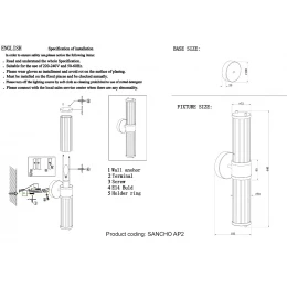 Бра Crystal Lux SANCHO AP2 BRASS