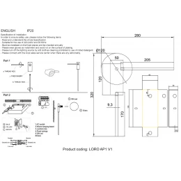 Бра Crystal Lux LORO AP1 V1 BLACK