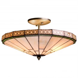857-807-02 VELANTE Стиль Tiffany светильник потолочный: E27, 2x60W
