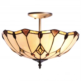 832-807-02 VELANTE Стиль Tiffany светильник потолочный: E27, 2x60W