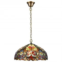 825-806-02 VELANTE Стиль Tiffany светильник подвесной: E27, 2x60W