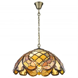 865-806-03 VELANTE Стиль Tiffany светильник подвесной: E27, 3x60W