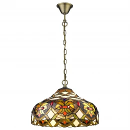831-806-02 VELANTE Стиль Tiffany светильник подвесной: E27, 2x60W