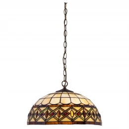 859-806-02 VELANTE Стиль Tiffany светильник подвесной: E27, 2x60W