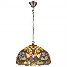 818-806-02 VELANTE Стиль Tiffany светильник подвесной: E27, 2x60W