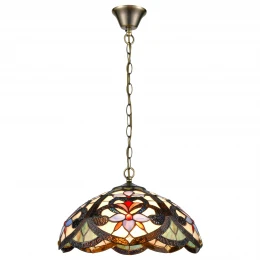 826-806-02 VELANTE Стиль Tiffany светильник подвесной: E27, 2x60W