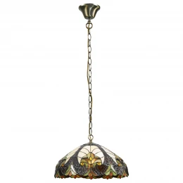 815-806-02 VELANTE Стиль Tiffany светильник подвесной: E27, 2x60W
