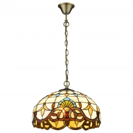 830-806-02 VELANTE Стиль Tiffany светильник подвесной: E27, 2x60W