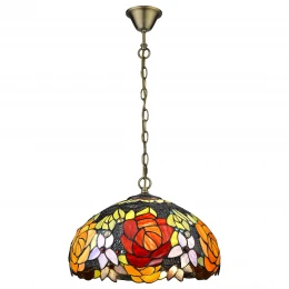 828-806-02 VELANTE Стиль Tiffany светильник подвесной: E27, 2x60W