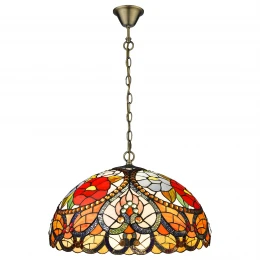 827-806-03 VELANTE Стиль Tiffany светильник подвесной: E27, 3x60W