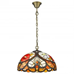 827-806-02 VELANTE Стиль Tiffany светильник подвесной: E27, 2x60W